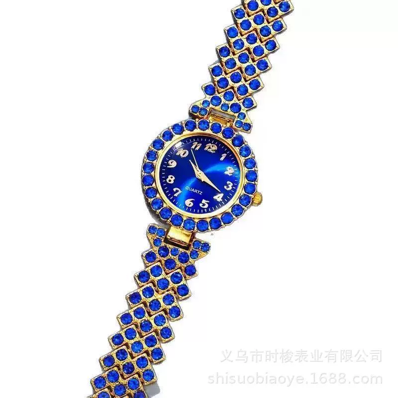 Luxury Women's Diamond Watch Alloy Case Steel Strap Round Dial Quartz - Image 9