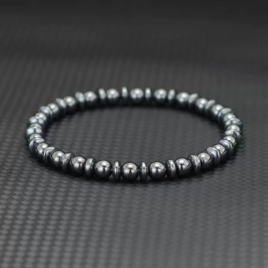 Magnetic Black Gallstone Geometric Style Unisex Electroplated Bracelet - Image 8
