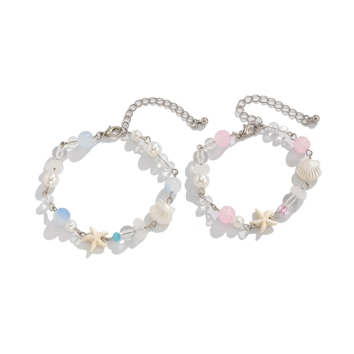 Marine Holiday Starfish Shell Acrylic Geometric Beaded Handmade Women's Bracelet - Image 5