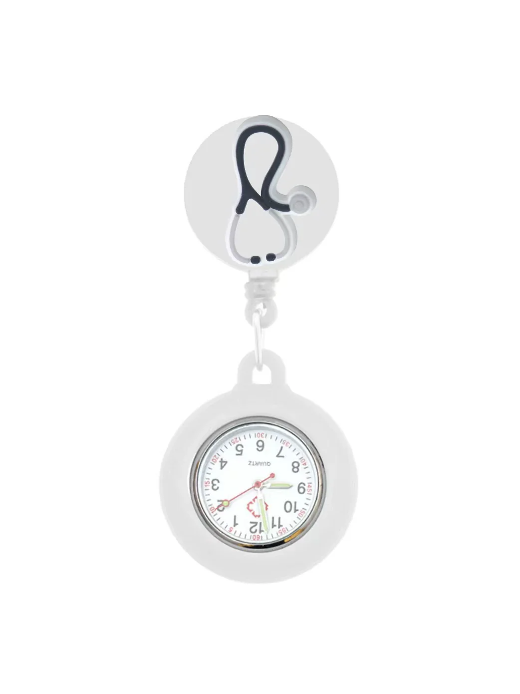 Medical Pocket Watch Alloy Case Silicone Strap Stainless Steel Buckle Round Dial Cartoon Style - Image 18