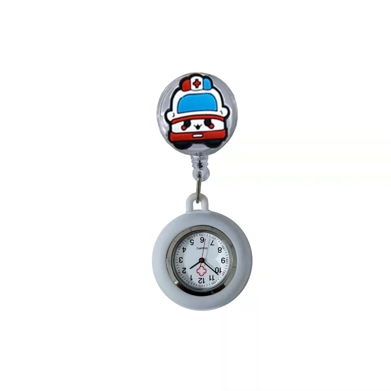 Medical Pocket Watch Alloy Case Silicone Strap Stainless Steel Buckle Round Dial Cartoon Style - Image 23