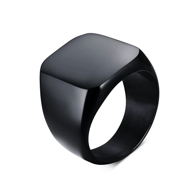 Men Stainless Steel Simple Geometric Electroplated Ring - Image 8