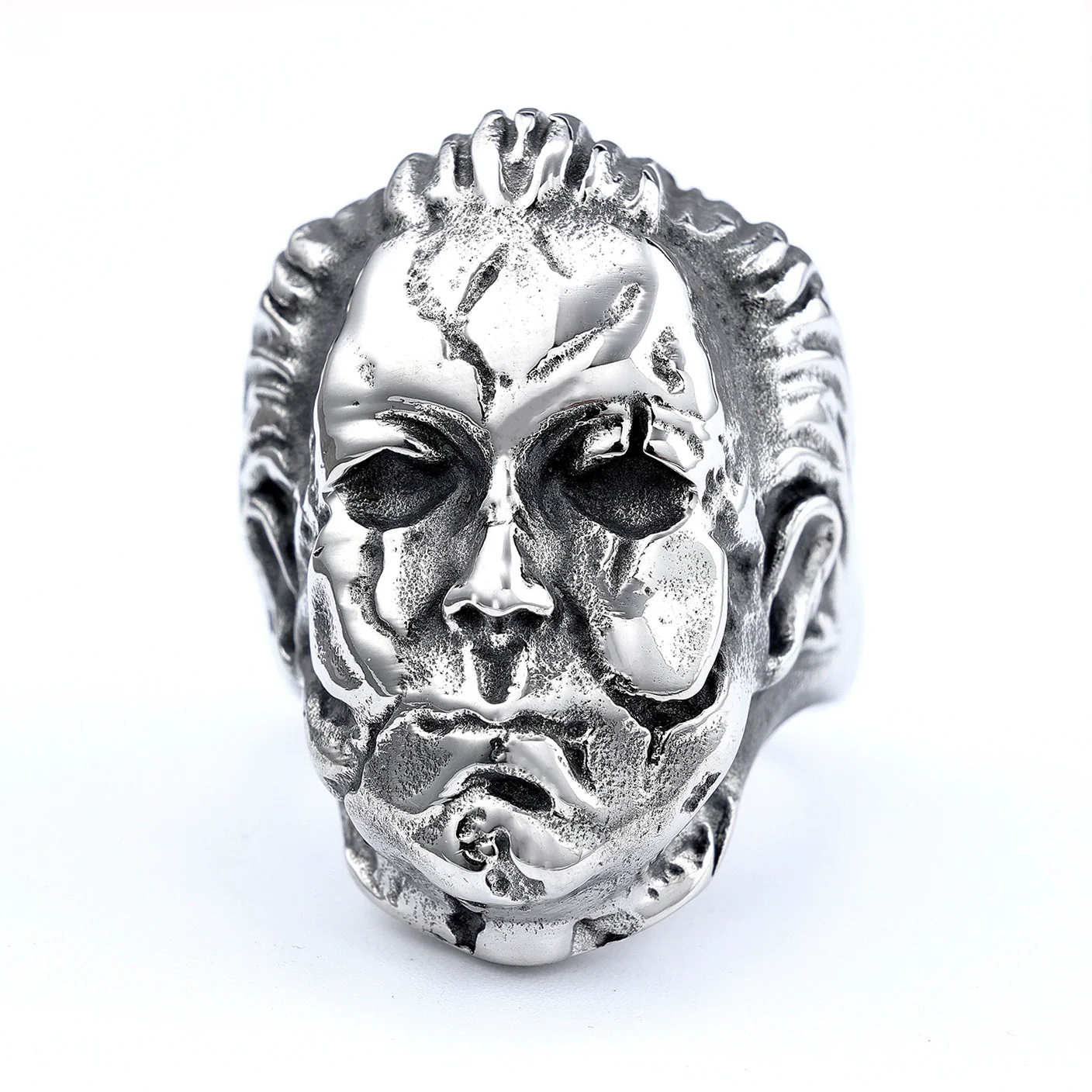 Men Vintage Stainless Steel Skull Ring Seiko Design - Image 5