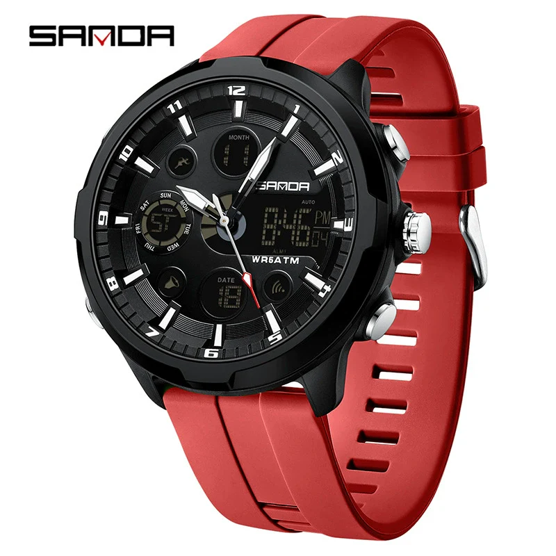 Men's Alloy Alloy Abs And Silicone Round Fashion Casual Waterproof Luminous Multifunction Watch - Image 8