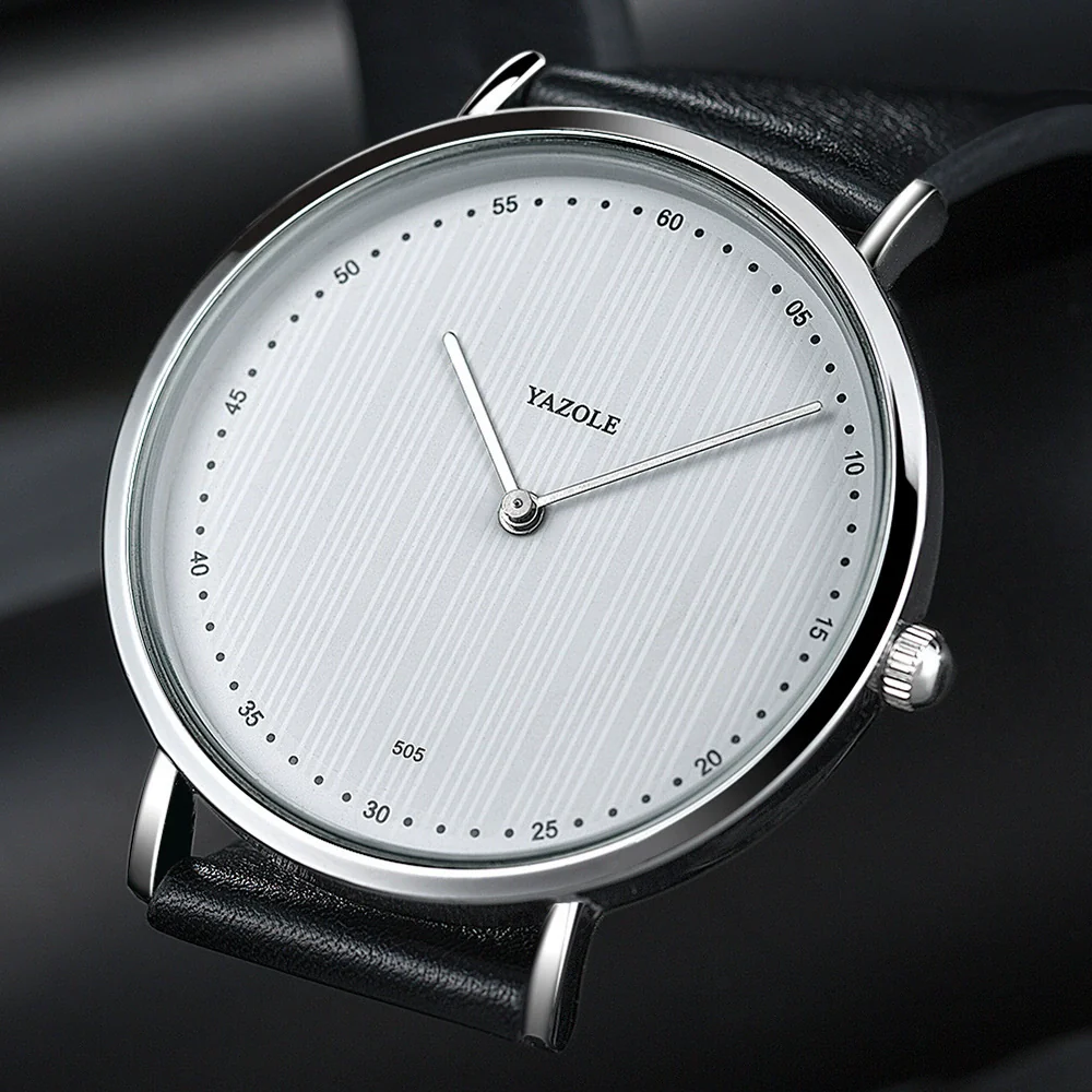 Men's Alloy And Pu Casual Waterproof Quartz Wristwatch With Round Dial - Image 2