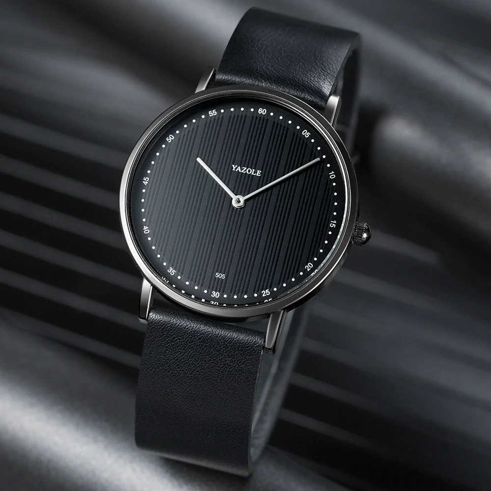 Men's Alloy And Pu Casual Waterproof Quartz Wristwatch With Round Dial - Image 3