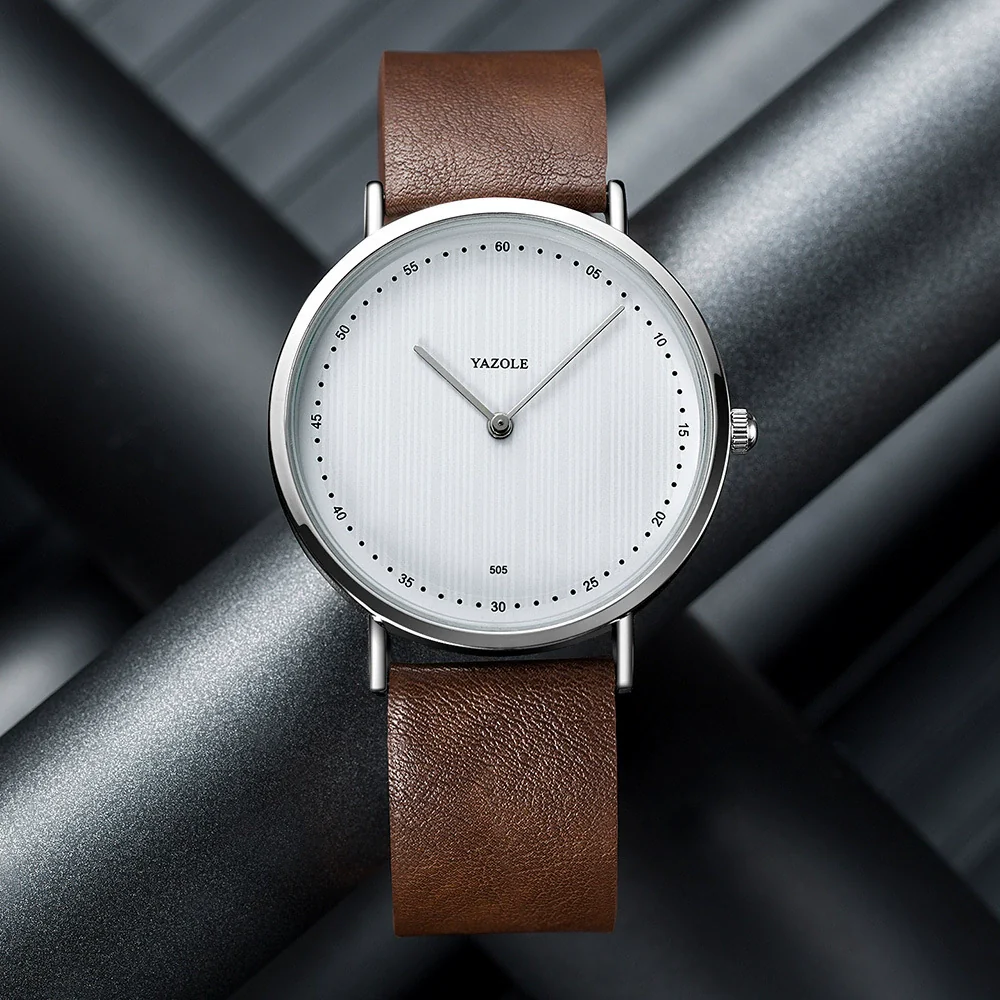 Men's Alloy And Pu Casual Waterproof Quartz Wristwatch With Round Dial - Image 4
