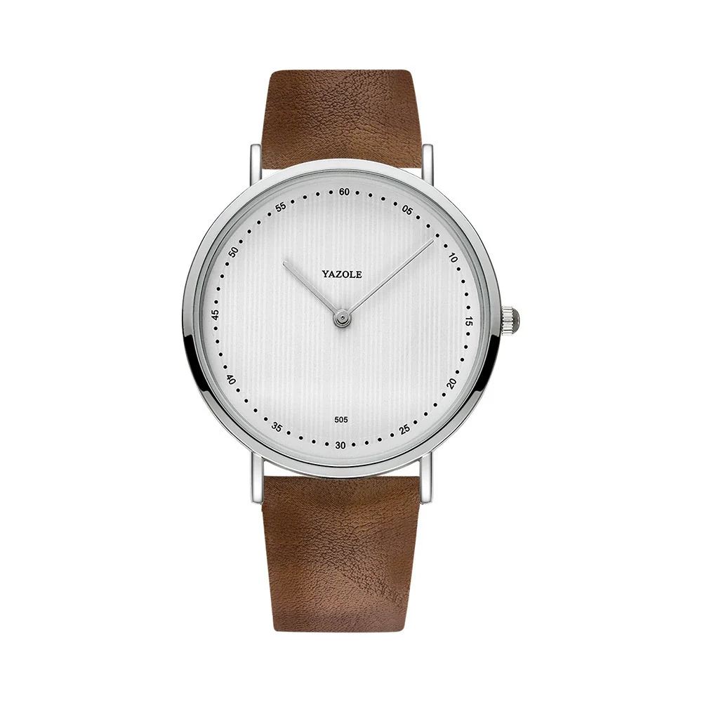 Men's Alloy And Pu Casual Waterproof Quartz Wristwatch With Round Dial - Image 8