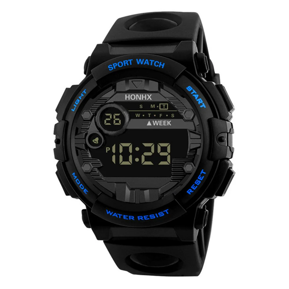 Men's Alloy And Rubber Electronic Sports Watch With Round Dial - Image 4