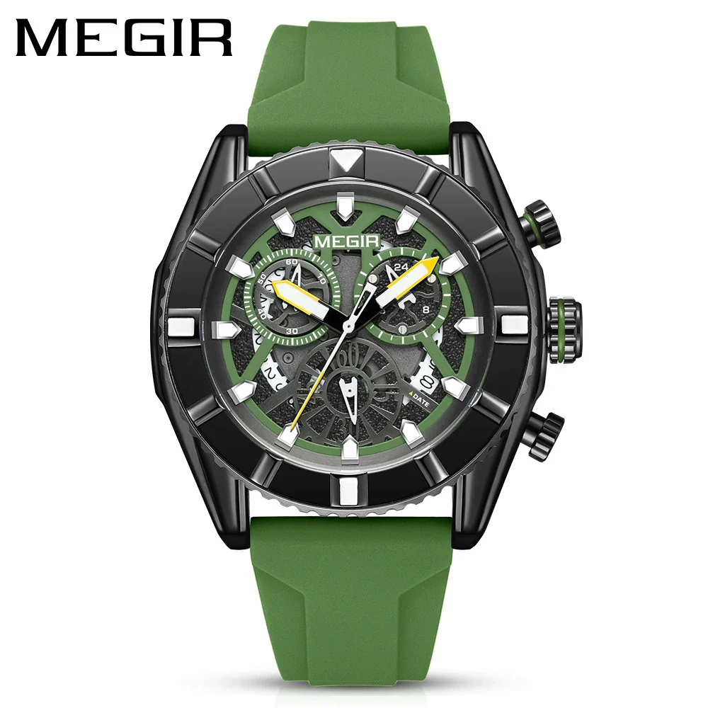 Men's Alloy And Silicone Multifunction Waterproof Luminous Sports Watch With Mineral Strengthened Glass Mirror And Stainless Steel Clasp - Image 8