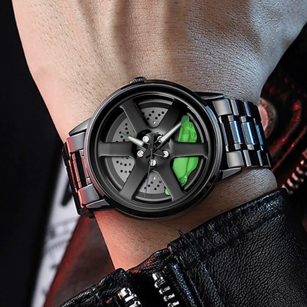 Men's Alloy And Stainless Steel Luminous Sports Car Personality Trend Round Watch - Image 3