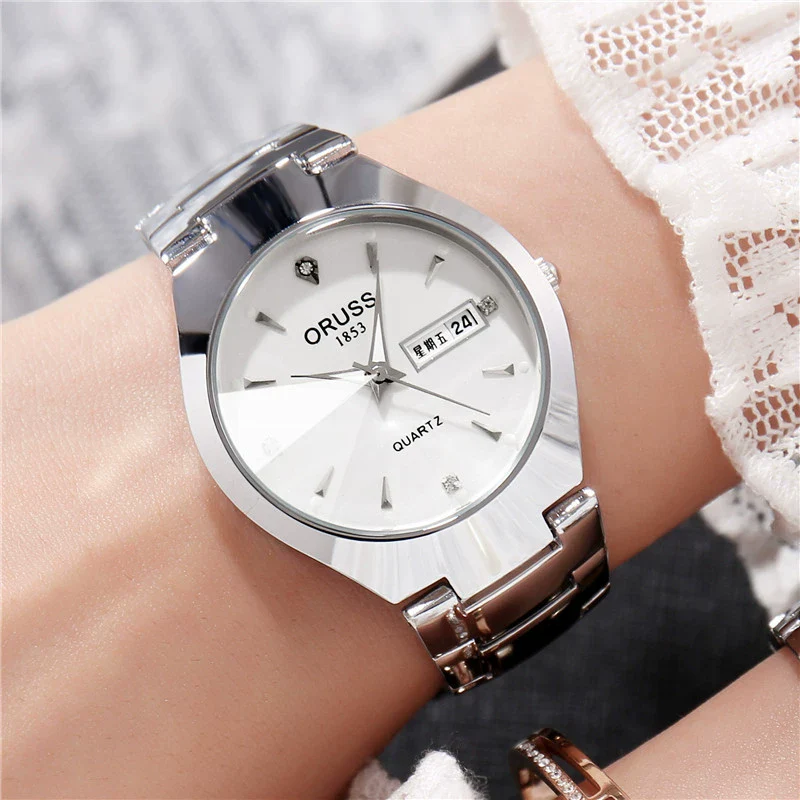 Men's Alloy Band Quartz Watch Business Luminous Double Calendar Casual Round Dial Watch - Image 11