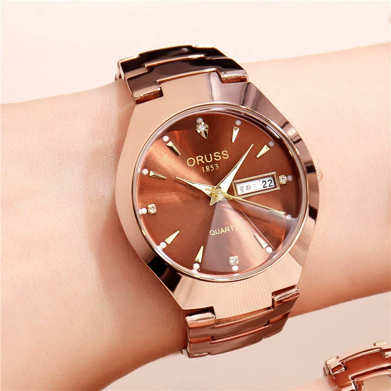 Men's Alloy Band Quartz Watch Business Luminous Double Calendar Casual Round Dial Watch - Image 12