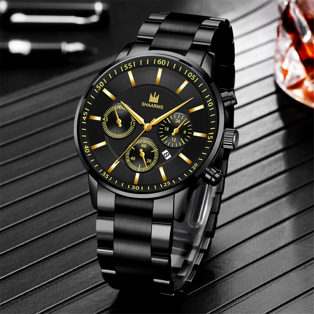 Men's Alloy Band Round Dial Business Quartz Watch - Image 2