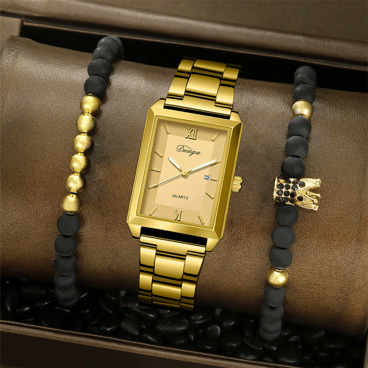 Men's Alloy Belt Business Style Rectangular Quartz Watch - Image 6