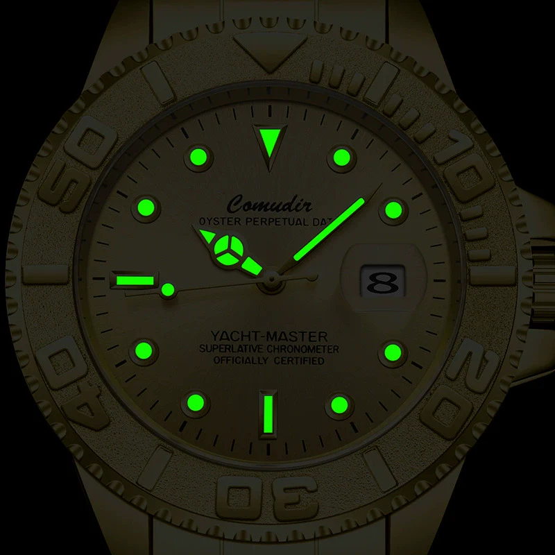 Men's Alloy Business Style Round Dial Fullautomatic Fake Mechanical Hollow Waterproof Luminous Calendar Watch - Image 3