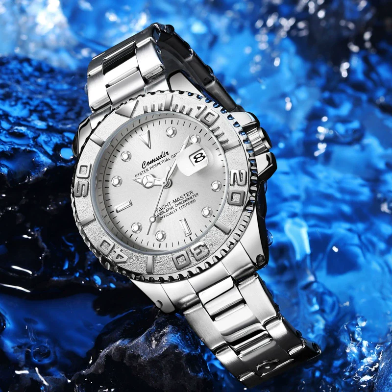 Men's Alloy Business Style Round Dial Fullautomatic Fake Mechanical Hollow Waterproof Luminous Calendar Watch - Image 4