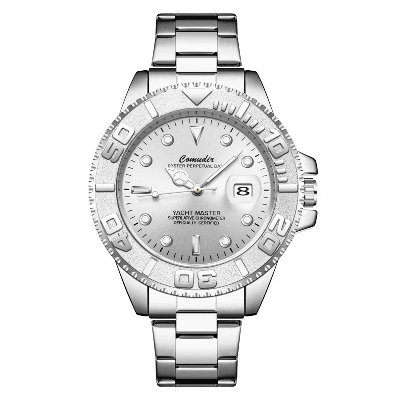 Men's Alloy Business Style Round Dial Fullautomatic Fake Mechanical Hollow Waterproof Luminous Calendar Watch - Image 5