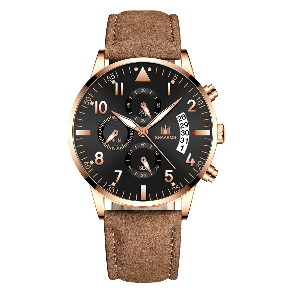 Men's Alloy Case Imitation Leather Strap Business Casual Quartz Watch With Round Dial - Image 15