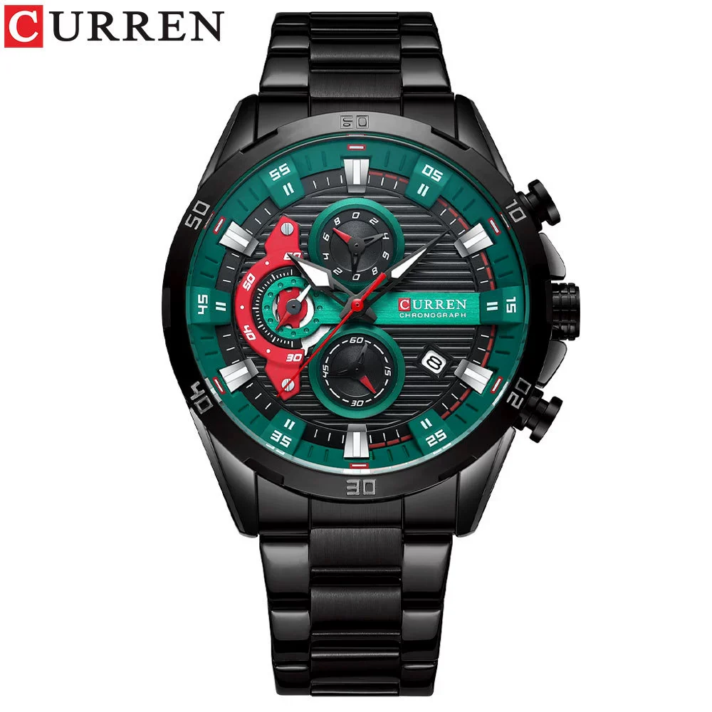 Men's Alloy Case Stainless Steel Band Round Dial Quartz Business Watch - Image 8