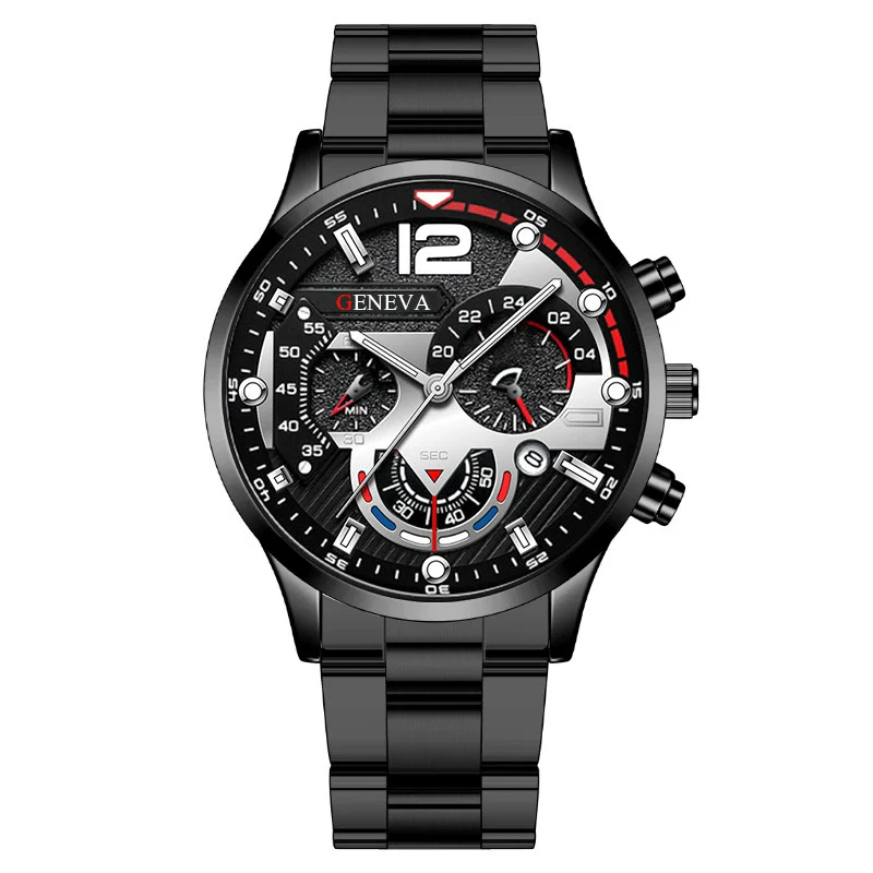 Men's Alloy Case Stainless Steel Band Round Dial Quartz Sport Luminous Leisure Watch - Image 11