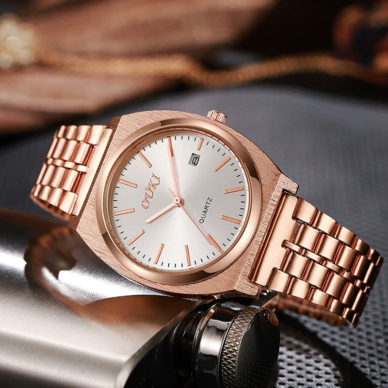 Men's Alloy Case Stainless Steel Strap Round Dial Fashion Quartz Watch - Image 2
