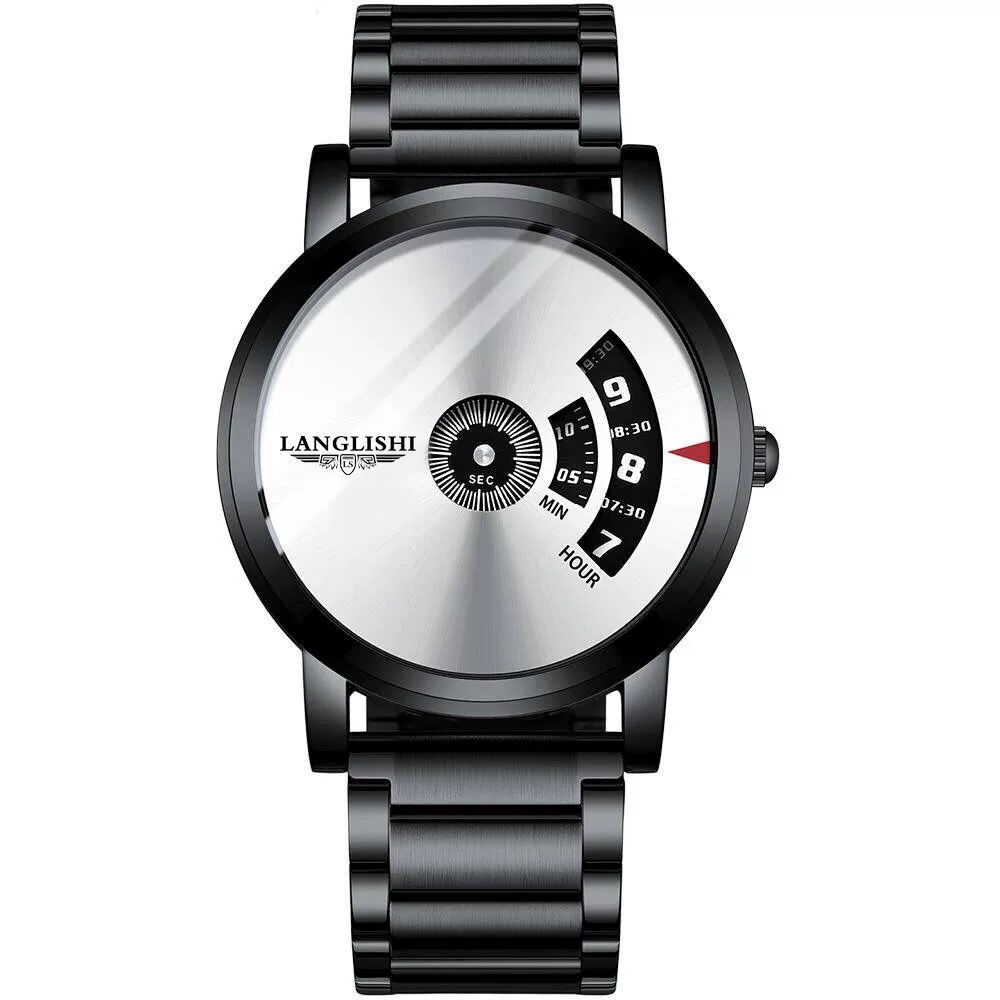 Men's Alloy Case Stainless Steel Strap Round Dial Leisure Quartz Wristwatch - Image 3