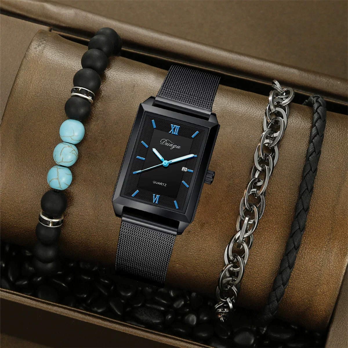 Men's Alloy Casual Quartz Rectangular Watch - Image 6
