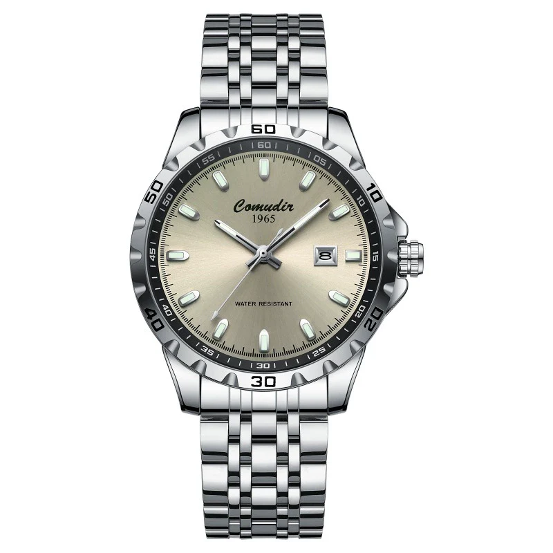 Men's Alloy Fully Automatic Hollow Fake Mechanical Business Style Round Luminous Calendar Waterproof Watch - Image 3