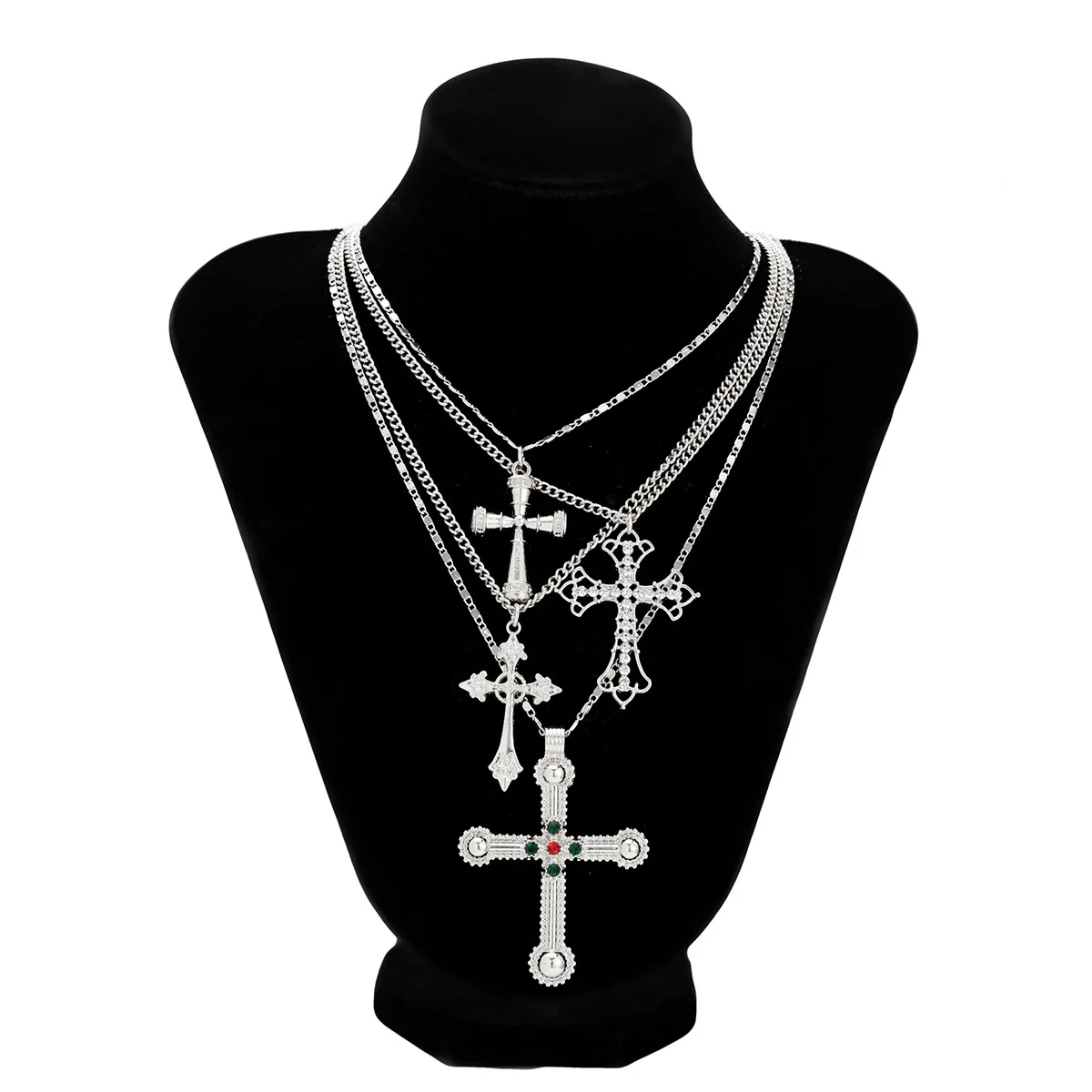 Men's Alloy Geometric Cross Handmade Necklace - Image 7