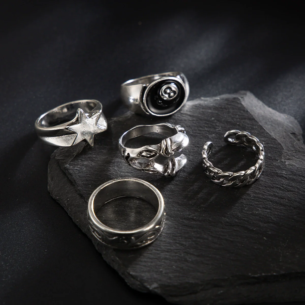 Men's Alloy Geometric Eagle Claw Chain Ring Jewelry With Electroplating Hip Hop Style - Image 4