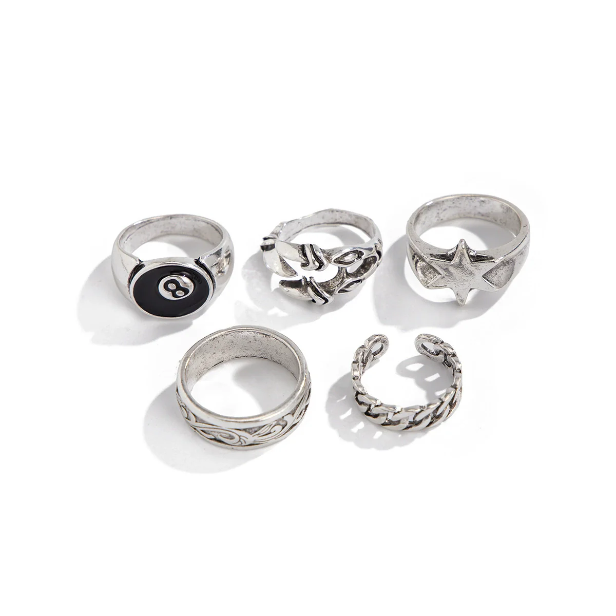 Men's Alloy Geometric Eagle Claw Chain Ring Jewelry With Electroplating Hip Hop Style - Image 5