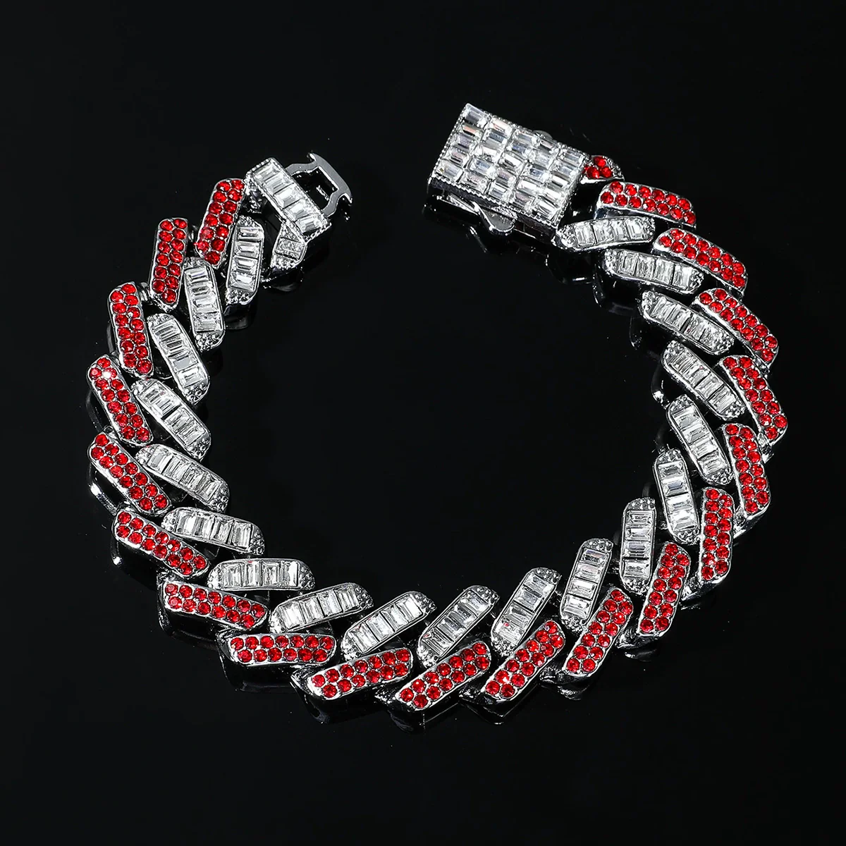 Men's Alloy Geometric Hip Hop Diamondembedded Bracelet - Image 7