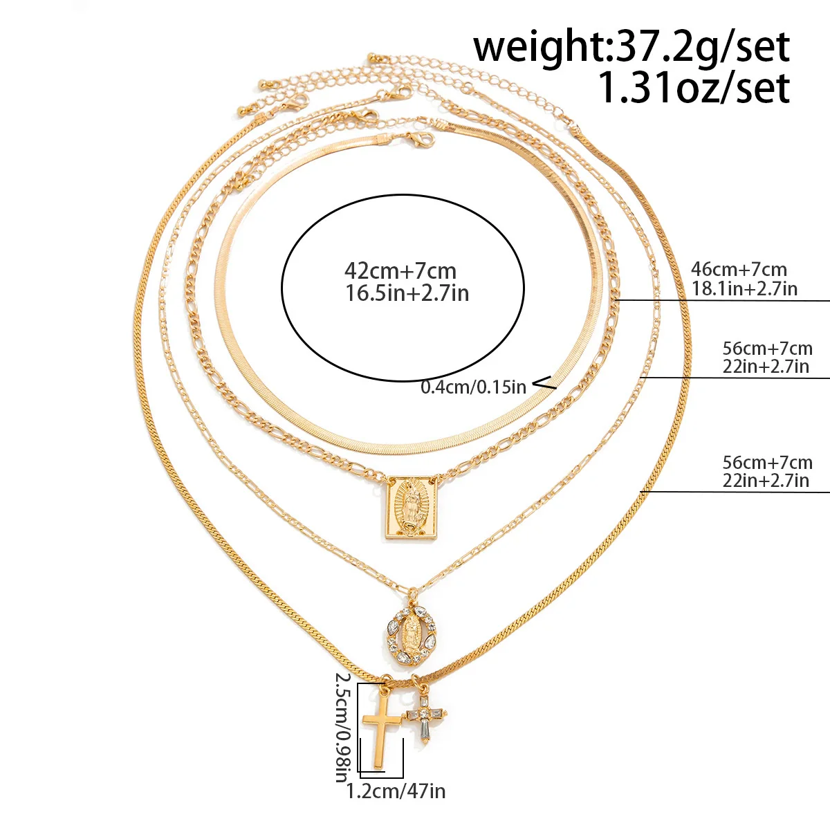 Men's Alloy Geometric Pendant Necklace Handmade Snake Bone Chain - Image 6