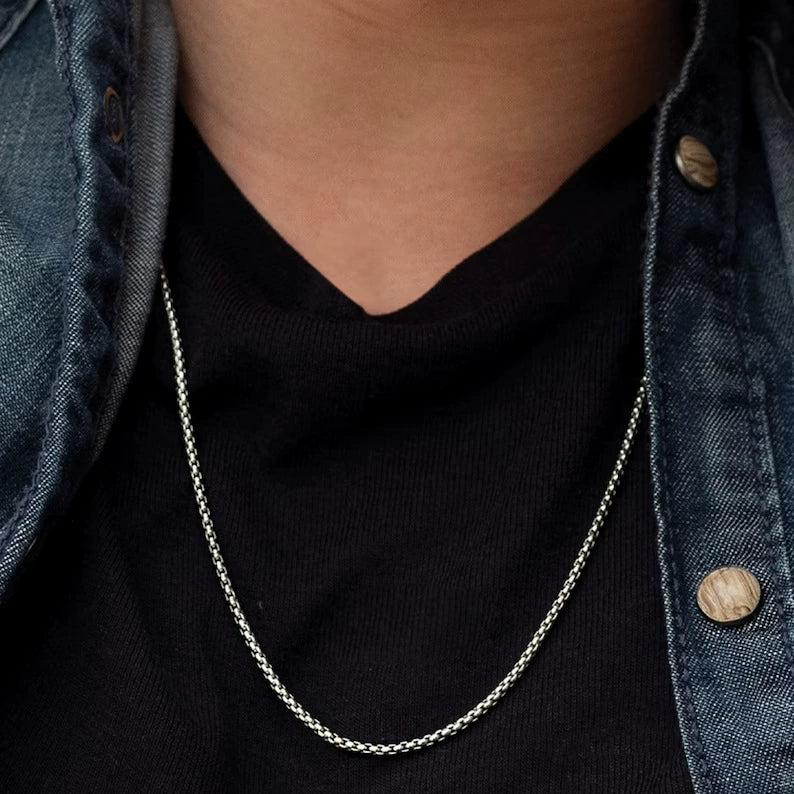 Men's Alloy Geometric Regular Chain Handmade Necklace - Image 3