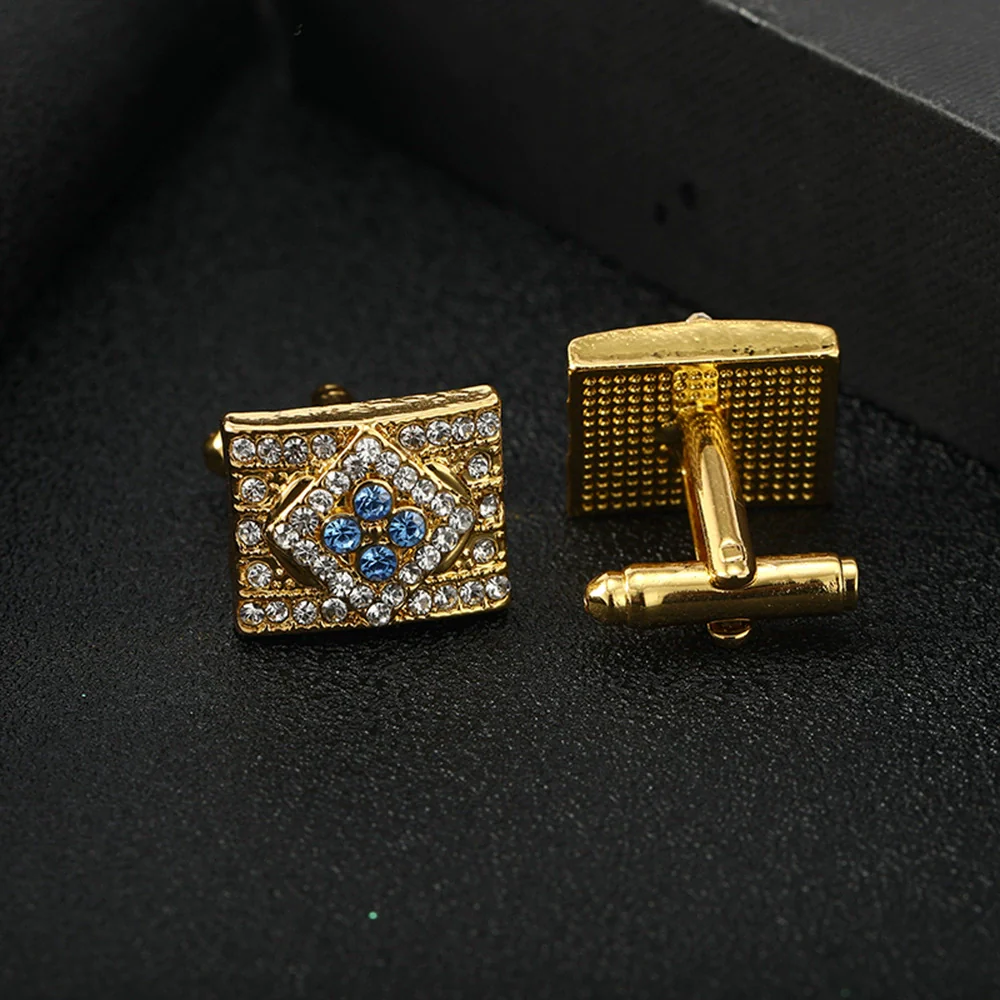 Men's Alloy Geometric Zircon Cufflinks - Image 3