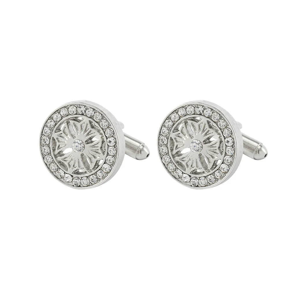 Men's Alloy Geometric Zircon Cufflinks - Image 5