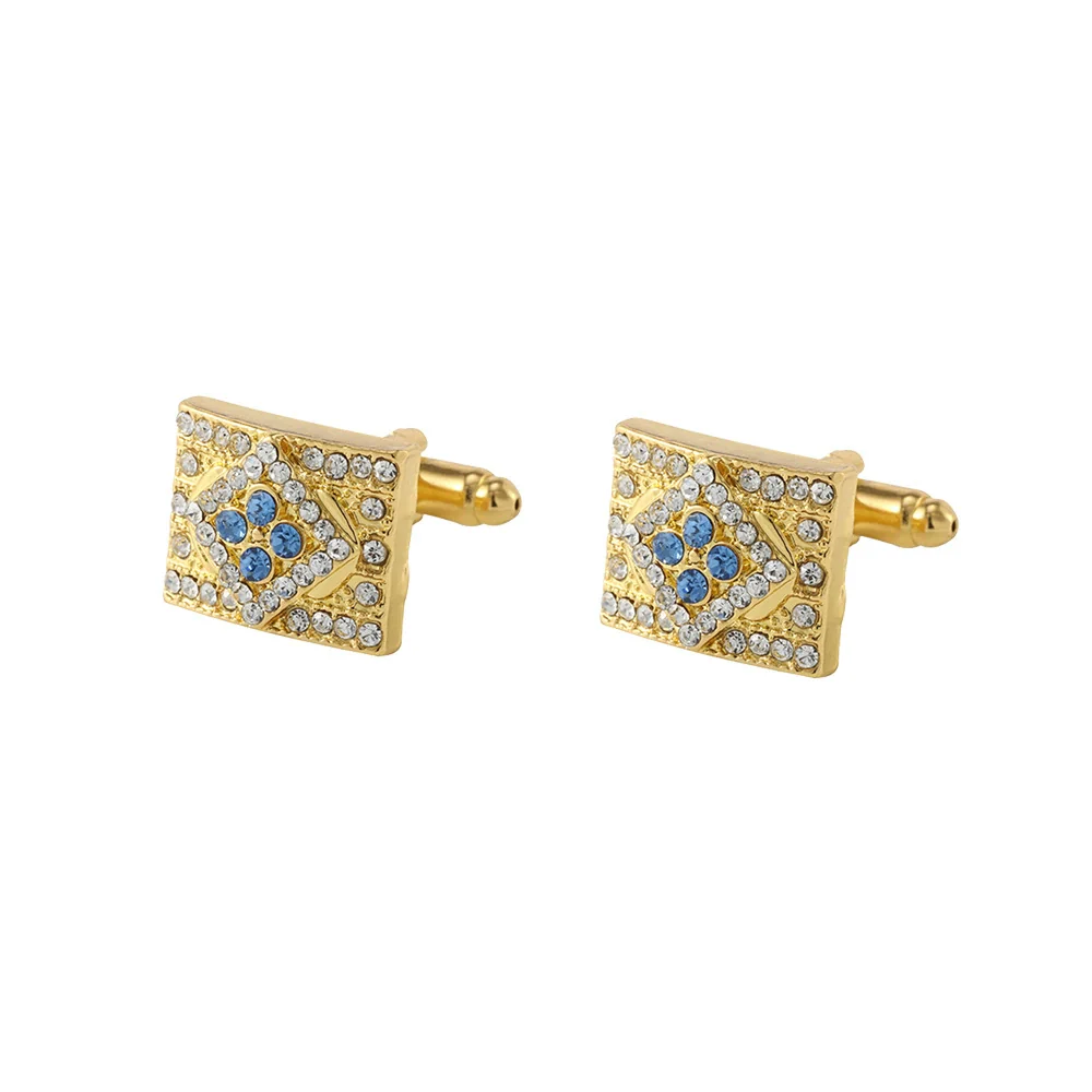 Men's Alloy Geometric Zircon Cufflinks - Image 7