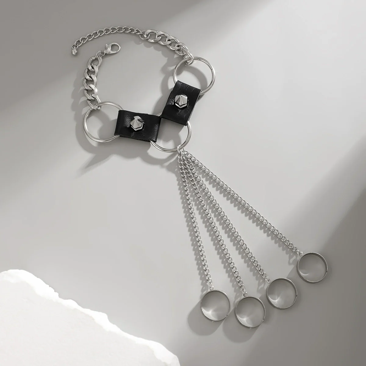 Men's Alloy Leather Rivet Handmade Bracelet - Image 4