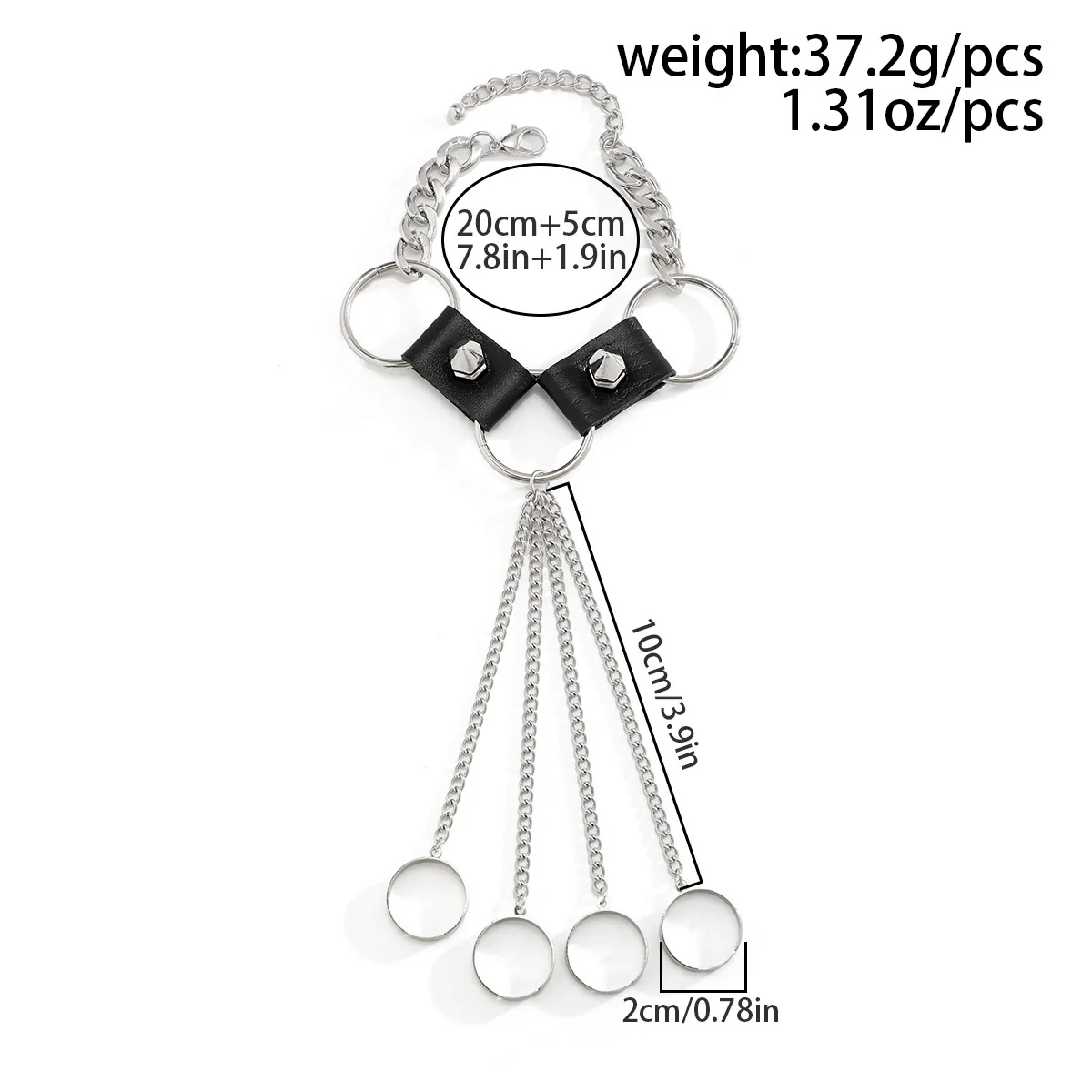 Men's Alloy Leather Rivet Handmade Bracelet - Image 6