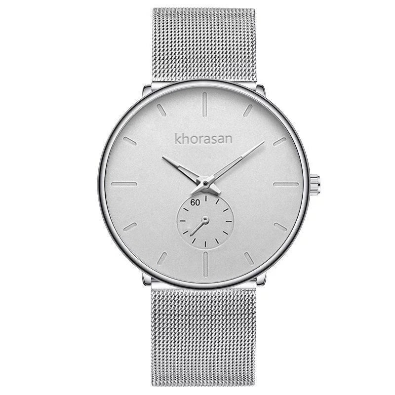 Men's Alloy Mesh Strap Stainless Steel Case Quartz Watch With Round Dial - Image 9