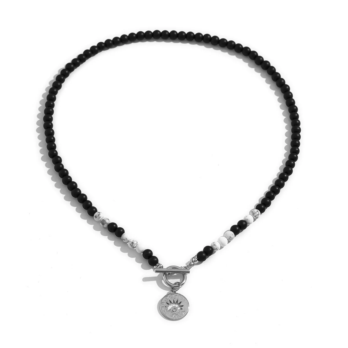 Men's Alloy Pendant Beaded Regular Chain Handmade Geometric Hiphop Niche Necklace Jewelry - Image 5