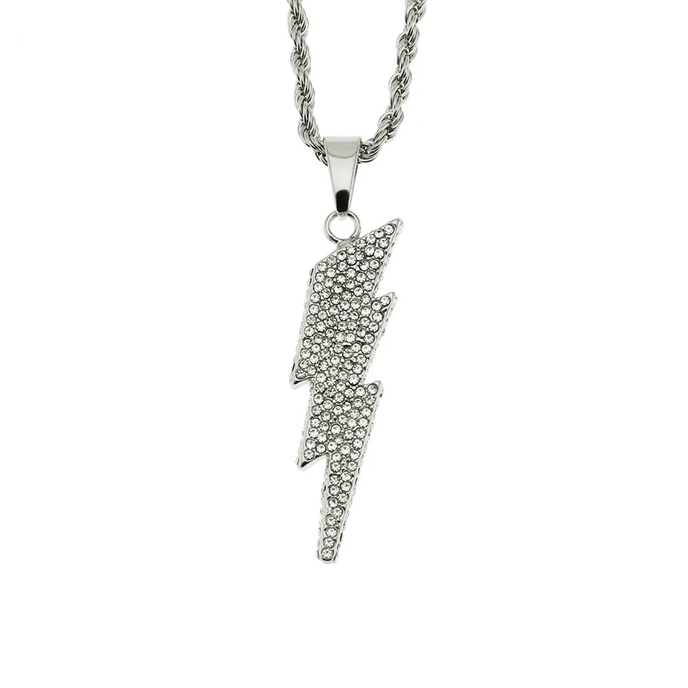 Men's Alloy Pendant Necklace With Diamond And Geometric Design Twist Chain - Image 6