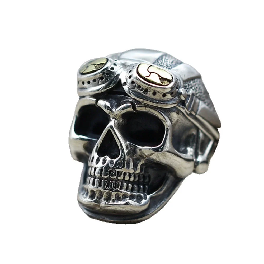 Men's Alloy Punk Style Geometric Skull Ring Electroplated - Image 5