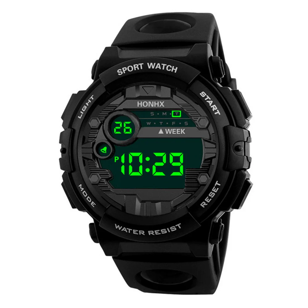 Men's Alloy Rubber Electronic Sports Watch With Round Dial And Pin Buckle - Image 5