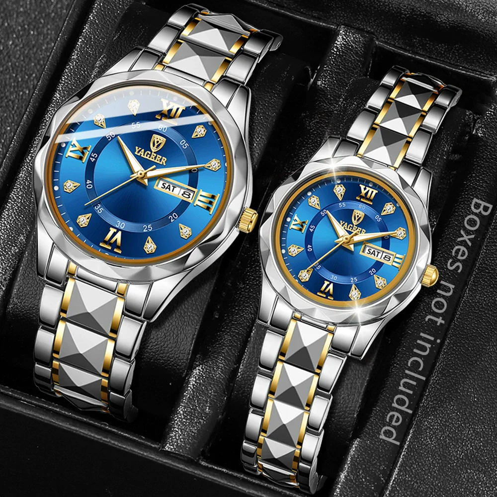 Men's Alloy Strap Quartz Watch With Rhombus Shape Digital Dial Rhinestone Calendar And Rose Gold Pin Buckle - Image 23