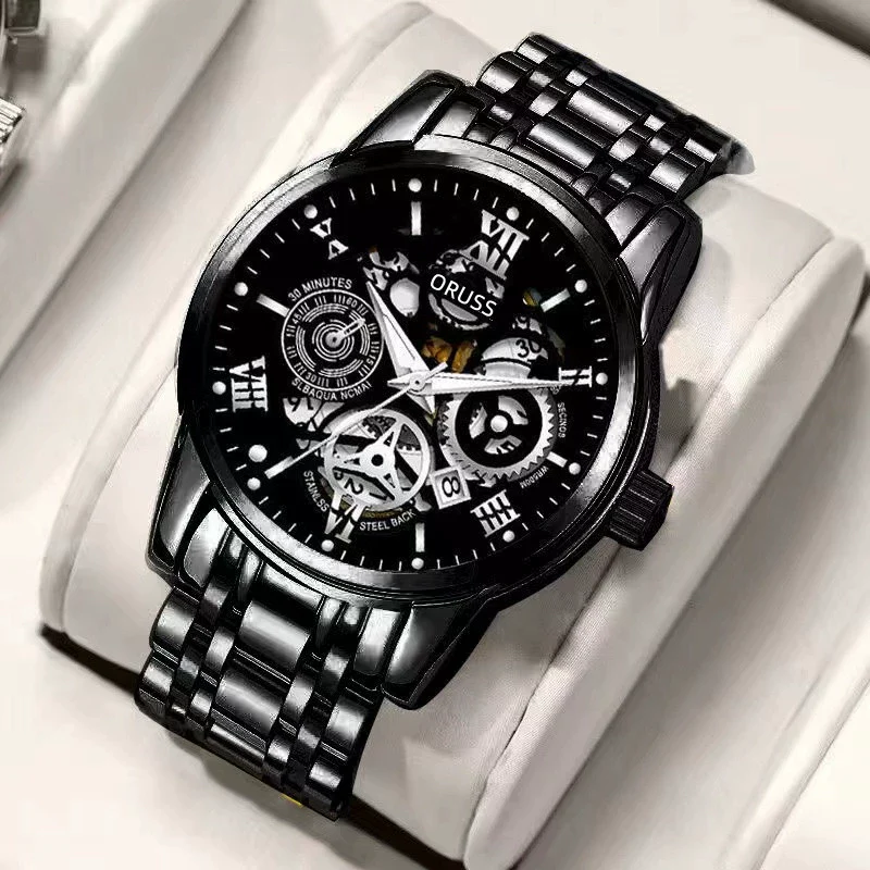 Men's Alloy Watch With Waterproof Luminous Hollow Design And Round Dial - Image 5