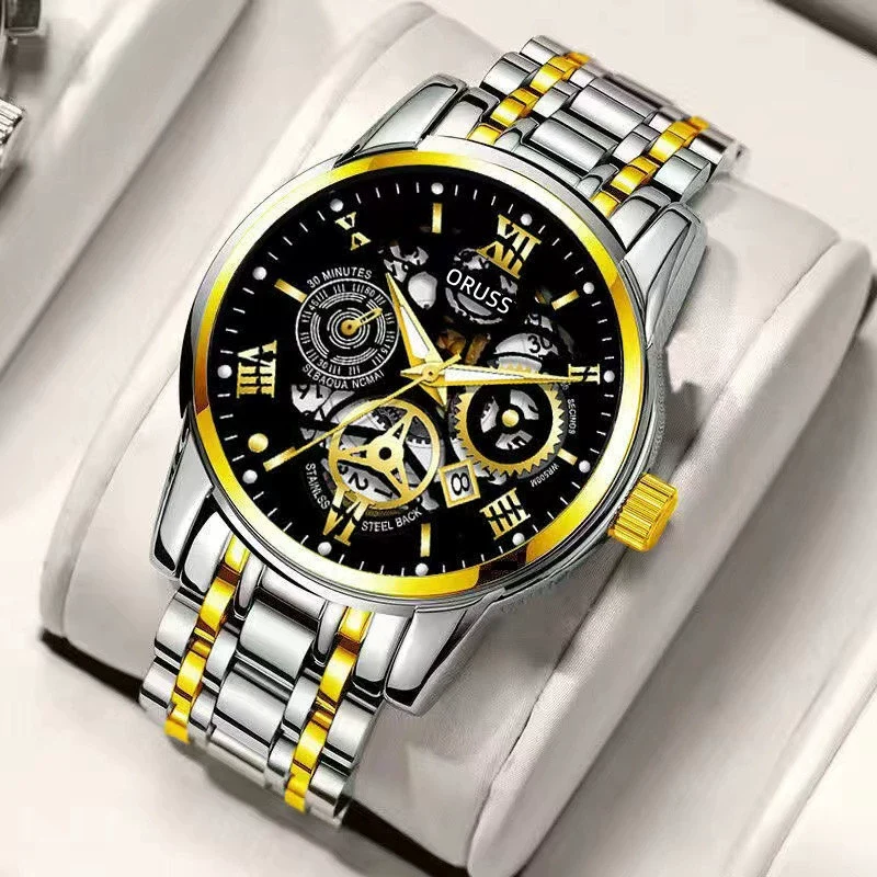 Men's Alloy Watch With Waterproof Luminous Hollow Design And Round Dial - Image 6