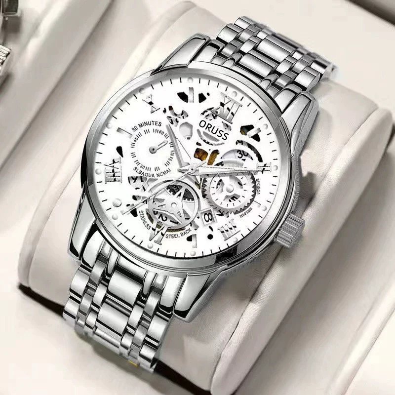 Men's Alloy Watch With Waterproof Luminous Hollow Design And Round Dial - Image 7
