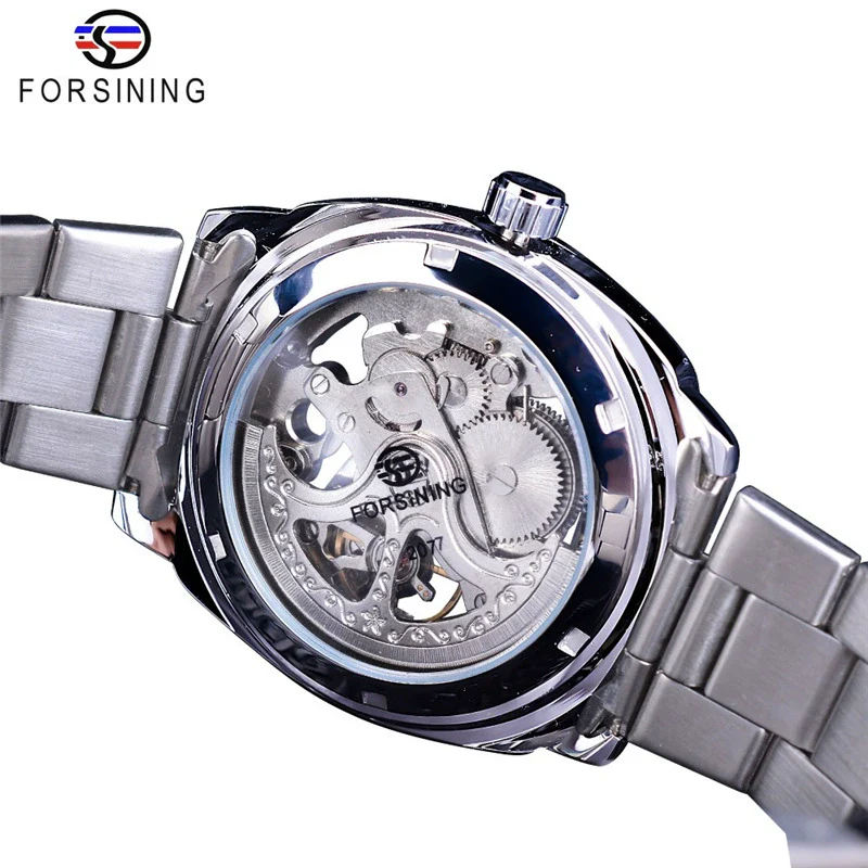 Men's Automatic Mechanical Square Dial Metal Case Stainless Steel Belt Casual Watch - Image 2